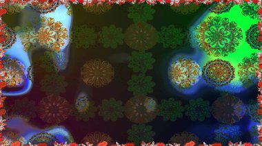 Raster illüstrasyonu. Gri renklerde. Çiçekli güzel suluboya desen.