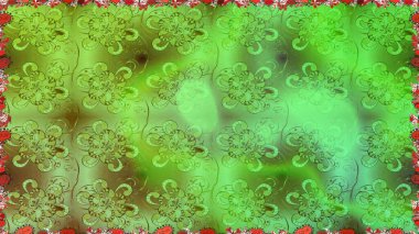 Tekstil, kumaş, kapaklar, duvar kağıtları, baskı, naylon, yapıştırma, örgü, dekupaj için çiçeksiz arkaplan. Millefleur 'lar. Küçük yeşil çiçekli oldukça eski bir besin torbası deseni..