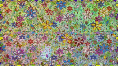 Doğa. Çiçek kolajı. Çiçek arkaplan. - Tarafsız çiçekler. Raster deseni. Küçük çiçekte güzel bir desen var. Çiçek bileşimi.