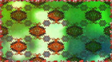 Asya tekstil tarzında. Kusursuz çiçek deseni. Raster illüstrasyonu. Renkli Bahar Temalı Kusursuz Arkaplan. Düz Çiçek Elementleri Tasarımı. Güzel kumaş deseni.