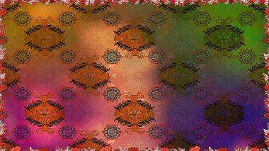 Raster illüstrasyonunda kusursuz çiçek deseni. Güzel kumaş deseni. Düz Çiçek Elementleri Tasarımı. Renkli Bahar Teması Kusursuz Arkaplan.