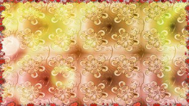 Bej renkli çiçekler. Raster illüstrasyonu. Raster illüstrasyonu. Asya tekstil tarzında. Kusursuz çiçek deseni.