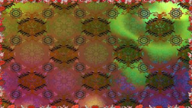 Raster çiçek izi. Çiçeksel kahverengi, pürüzsüz desen. Klasik taslak çizimi.