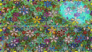 Raster stili kumaş deseni. Çiçekler suluboya desensiz.