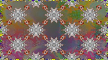 Kumaş desenli papatya çiçeği detayı. Gri renkli çiçekler.