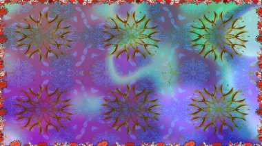 Düz Çiçek Elementleri Tasarımı. Çiçekle kusursuz desen. Mor renkli çiçekler. Renkli Bahar Teması Kusursuz Arkaplan.