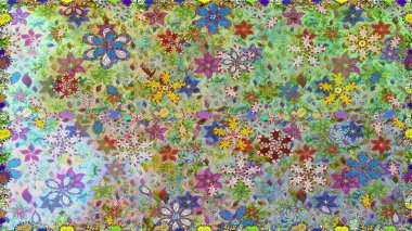 Eski usul. Tomurcukları çiçek olan sevimli bir çiçek deseni. Kusursuz bir geçmişi var. Kumaş, tekstil, duvar kağıdı baskısı için. Raster. Raster illüstrasyonu.