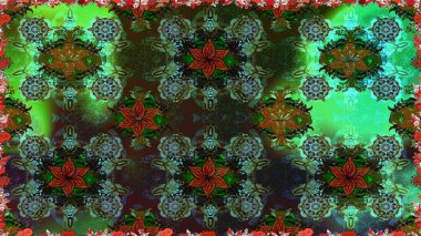 Raster. Zarif, parlak ve kusursuz yeşil çiçek desenli tasarım. Sabıka baskıları, bebek kıyafetleri, duvar kâğıtları, paket kutuları vb..