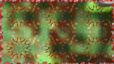 Vadinin yeşil renkli çiçekleri. Çiçeksiz desenlerin çizimi.