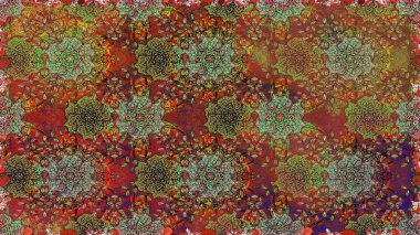 Modern, kahverengi raster arka plan duvar kâğıdı illüstrasyonu, klasik çizgili, desenli desenli çiçekler, çiçekli süsler. Çiçekli el, pürüzsüz desen..