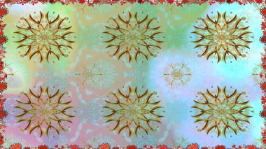 Raster. Düz Çiçek Elementleri Tasarımı. Renkli Bahar Teması Kusursuz Arkaplan.