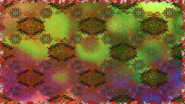 Raster illüstrasyonu. Güzel kumaş deseni. Kahverengi renklerde. Raster illüstrasyonunda kusursuz çiçek deseni.