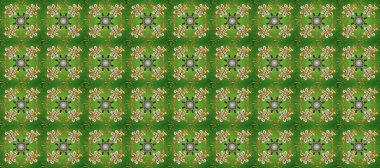 Raster altın pürüzsüz desen. Doğu tarzı arabesk tarzında altın elementler. Kusursuz altın desenli bukleler. Yeşil, gri ve kahverengi renklerde pürüzsüz desen.