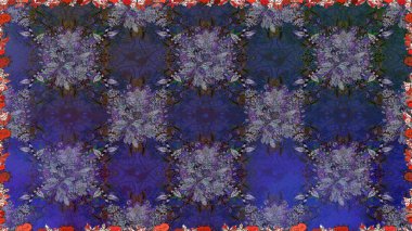 Parlak bir arka plan sorunsuz desen çiçek fantezi tasarım. Düz Çiçek Elemanları Tasarım. Renkli Bahar Teması kesintisiz desen Arka Plan.