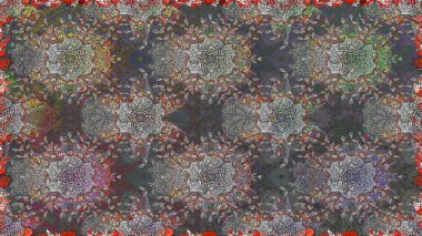 Düz Çiçek Elementleri Tasarımı. Gri renkli çiçekler. Renkli Bahar Temalı Kusursuz Arkaplan. Çiçekle kusursuz desen.