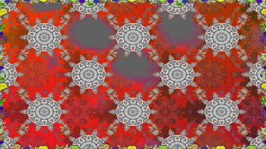 Gri renkli çiçekler. Tropik, dikişsiz çiçek deseni. Raster illüstrasyonu.