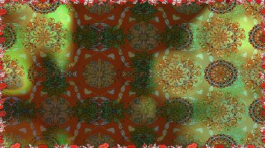 Vadinin çiçekleri kahverengi renklerde. Çiçeksiz desenlerin çizimi.