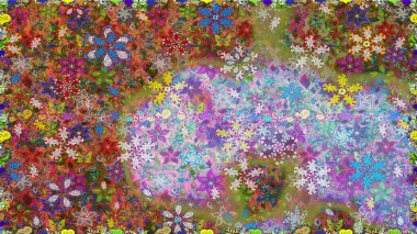 Klasik çiçek tasarımı elementleri. Raster illüstrasyonu. Kahverengi kıvırcık çiçekler kahverengi renklerde şekillenir.