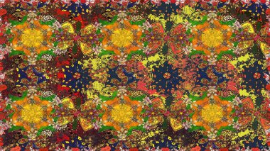 Kahverengi renkli çiçekler. Raster illüstrasyonunda kusursuz çiçek deseni.