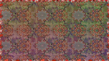 Kahverengi renkli çiçekler. Kumaş desenli papatya çiçekleri ayrıntıları.