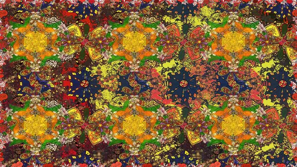 Kahverengi renkli çiçekler. Raster illüstrasyonunda kusursuz çiçek deseni.