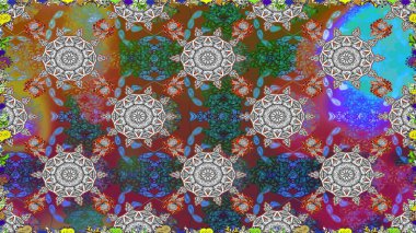 Gri renkli parlak çiçekli halı ile kusursuz desen..