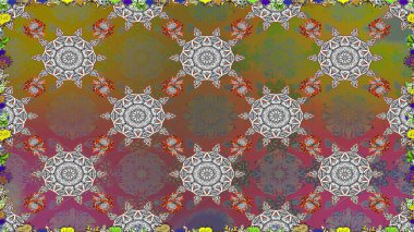 Kahverengi renklere karalamalar çizen kusursuz çiçek deseni. Raster illüstrasyonu.