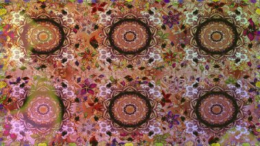 Kusursuz klasik altın desen. Kahverengi renklerde altın desenler ve altın elementler. Raster geleneksel oryantasyon süsü.