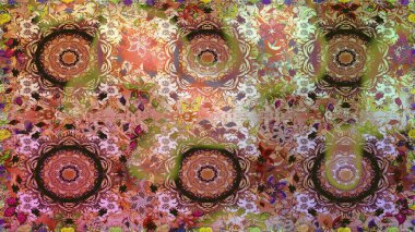 Damask arkaplanı tekerrür ediyor. Antika altın tekrarlanabilir duvar kağıdı. Barok tarzında altın çiçek süsü. Kahverengi renklerde altın element.