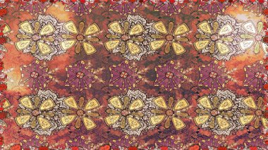 Raster illüstrasyonu. Çiçek deseni. Çiçeksiz arka plan. Şatafatlı bahar bahçesi dokusu.