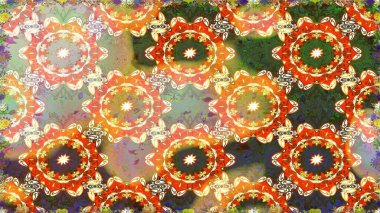 Kusursuz altın desen. Turuncu renklerde altın desenli, altın elementli. Raster doğulu süsü.