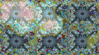 Renkli Bahar Temalı Kusursuz Arkaplan. Sevimli çiçek raster deseni. Düz Çiçek Elementleri Tasarımı. Tarafsız renklerde çiçekler.