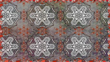 Güzel kumaş deseni. Asya tekstil tarzında. Kusursuz çiçek deseni. Raster illüstrasyonu. Renkli Bahar Temalı Kusursuz Arkaplan. Düz Çiçek Elementleri Tasarımı.