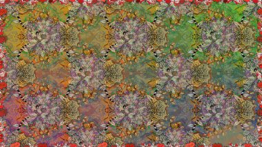 Tekstil ve kapak tasarımı için mükemmel. El çizimi dikişsiz sonbahar çiçekleri deseni. Renkli, kahverengi, pürüzsüz desen. Kahverengi renkli çiçekler. Doodle tarzı.