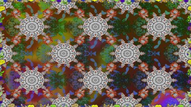 Raster - stok. Gri çiçekli kusursuz desen, suluboya çiçek deseni, sevimli çiçek, duvar kağıdı, kart veya kumaş için fayanslı.