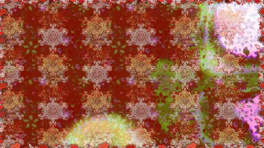 Klasik çiçek tasarımı elementleri. Kahverengi kıvırcık çiçekler kahverengi renklerde şekillenir. Raster illüstrasyonu.