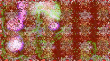 Kahverengi renklerde. 3 boyutlu çiçekler, pürüzsüz. Raster illüstrasyonu.