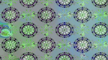 Renkli arka planda izole tatlı kar taneleri. Kar tanesi raster deseni. Mavi, nötr ve gri renkli kar taneleri. Raster illüstrasyonu.