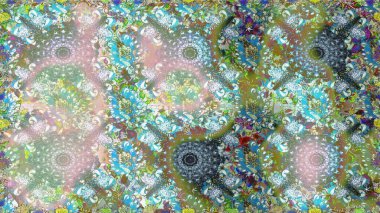 Raster Illustrasyon 'da moda olmayan çiçek deseni. Renkli Yaz Temalı Kusursuz Arkaplan. Düz Çiçek Elementleri Tasarımı. Tarafsız renklerde çiçekler.