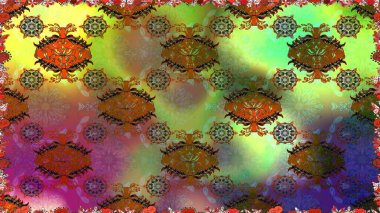 Cute flowers. Raster Trendy fabric pattern. Line seamless pattern.