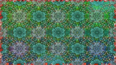 Tomurcukları papatya çiçekleri olan sevimli bir çiçek deseni. Kumaş, tekstil, duvar kağıdı baskısı için. Eski usul. Miles Fleur, süslü püslü bir süs. Raster illüstrasyonu. Kusursuz arkaplan.