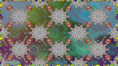 Raster - stok. Gri çiçekli kusursuz desen, suluboya çiçek deseni, sevimli çiçek, duvar kağıdı, kart veya kumaş için fayanslı.