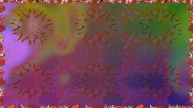 Kahverengi renkte çok kahverengi, zarif küçük çiçekler ve komik böcekler, raster desen, illüstrasyon.