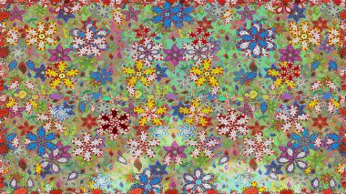 Güzel kumaş deseni. Yazdır. Düz Çiçek Elementleri Tasarımı. Raster çiçekli arka plan. Güzel, pürüzsüz bir desen. Renkli Yaz Temalı Kusursuz Arkaplan.
