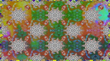 Güzel kumaş deseni. Hoş bir çiçek geçmişi var. Küçük çiçekteki kusursuz desen. Raster illüstrasyonu.