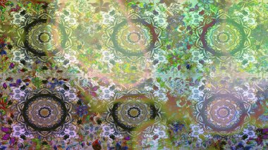 Kusursuz soyut bir arkaplan. Raster illüstrasyonu. Oriental raster klasik nötr ve altın desenli.