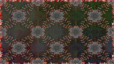 Küçük çiçekteki sevimli çiçek deseni. Gri renkte yaz çiçekleri. Raster illüstrasyonu. Raster deseni.