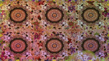 Doğulu stil, altın elementlerle kahverengi renklerde altın desenli arabesk yapar. Raster altın desen. Kusursuz kıvırcık saçlar..