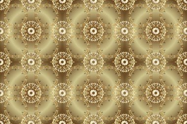 Kahverengi, nötr, bej ve gri renklerde altın element. Doku arka planında altın duvar kâğıdı. Barok tarzında altın çiçekli süs. Damask kusursuz yinelenen arkaplan.