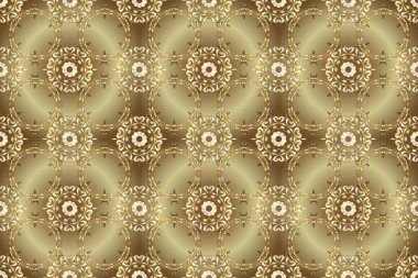 Kahverengi, nötr, bej ve gri renklerde altın element. Doku arka planında altın duvar kâğıdı. Barok tarzında altın çiçekli süs. Damask kusursuz yinelenen arkaplan.